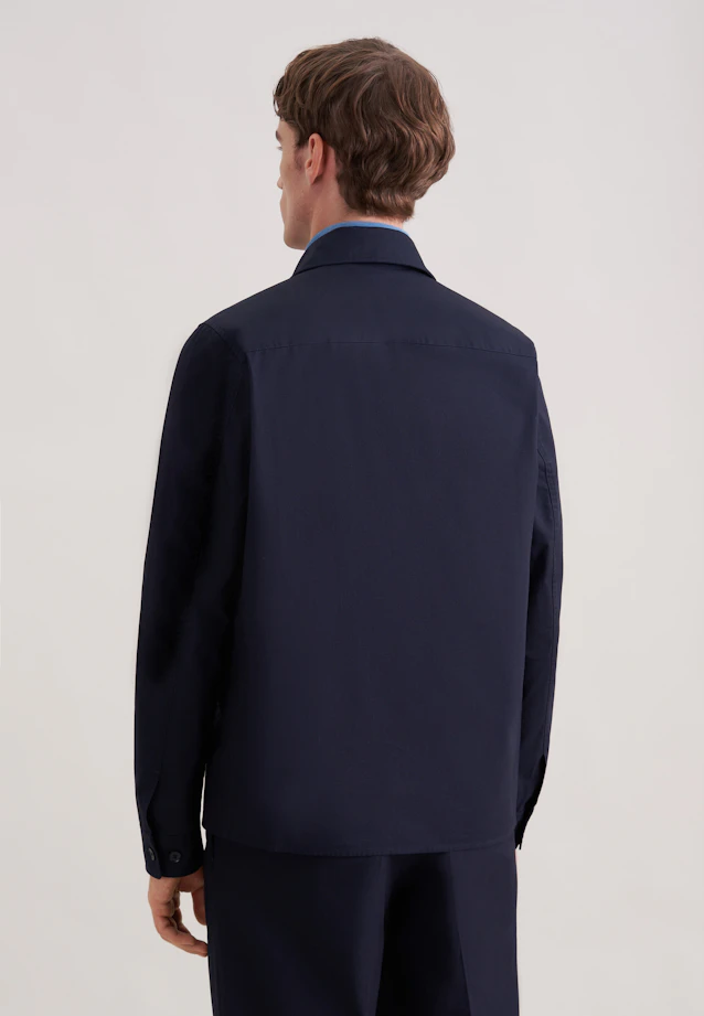 Regular Veste Uni in Bleu Foncé |  Seidensticker Onlineshop