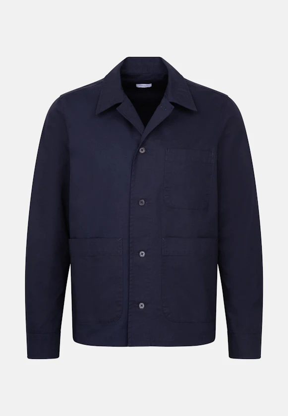 Regular Veste Uni in Bleu Foncé |  Seidensticker Onlineshop