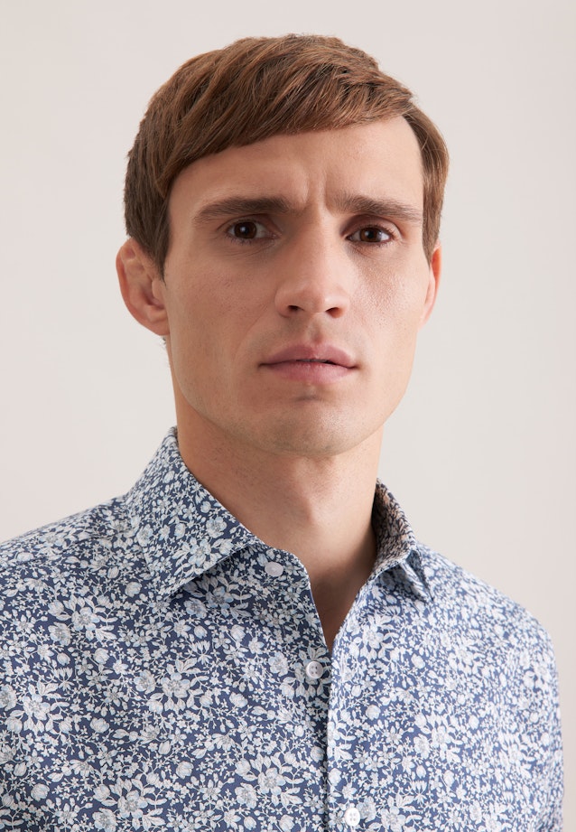 Regular Business Hemd Druck in Grau |  Seidensticker Onlineshop