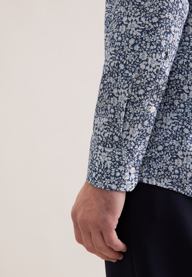 Regular Business Hemd Druck in Grau |  Seidensticker Onlineshop