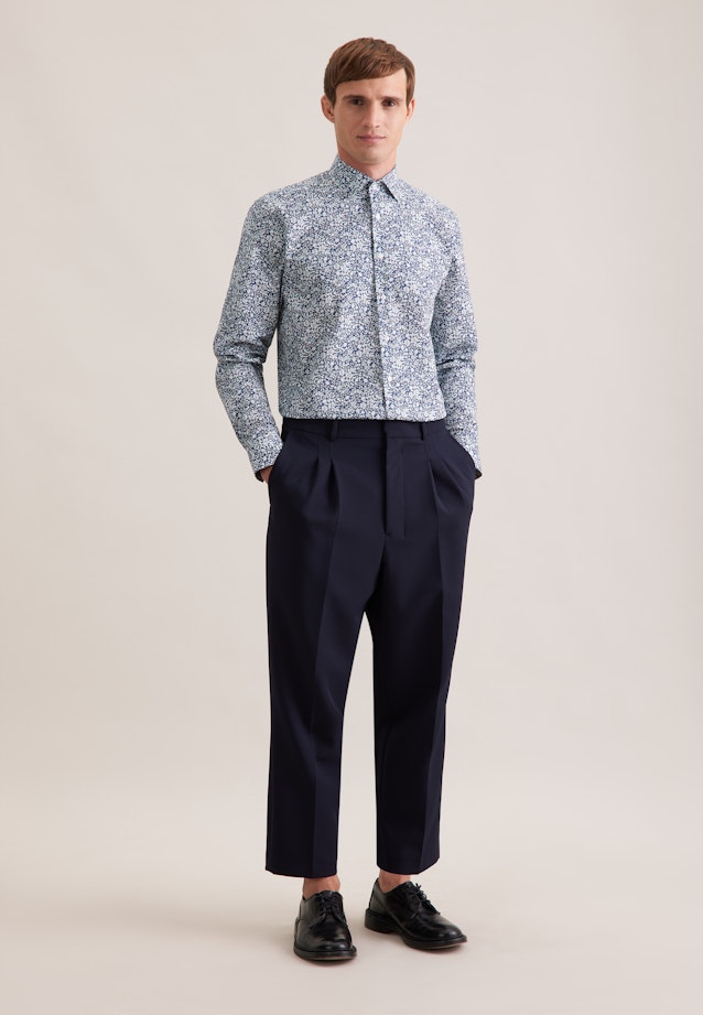 Regular Business Hemd Druck in Grau |  Seidensticker Onlineshop