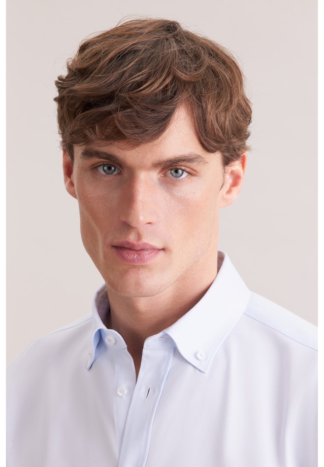 Comfort Chemise d'affaires Structure in Bleu Clair |  Seidensticker Onlineshop