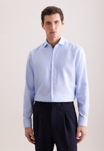 Comfort Business Hemd Struktur in Mittelblau |  Seidensticker Onlineshop