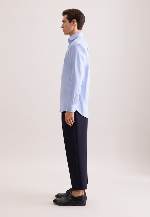 Comfort Business Hemd Struktur in Mittelblau |  Seidensticker Onlineshop