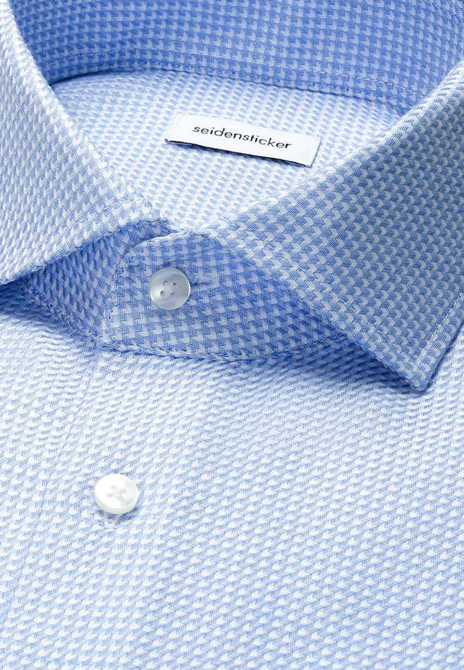Comfort Business shirt Structure in Mittelblau | Seidensticker online shop