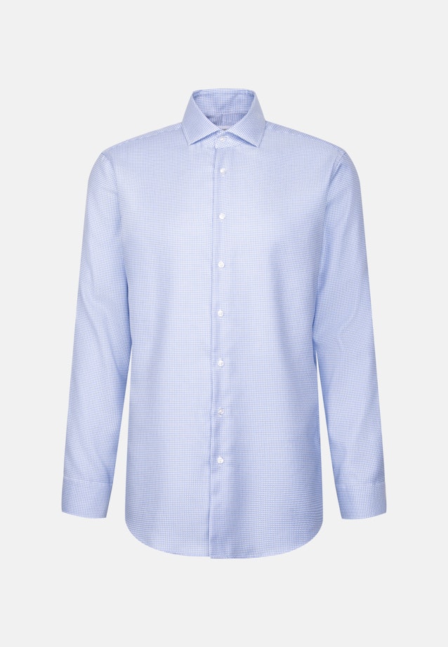 Comfort Business Hemd Struktur in Mittelblau |  Seidensticker Onlineshop