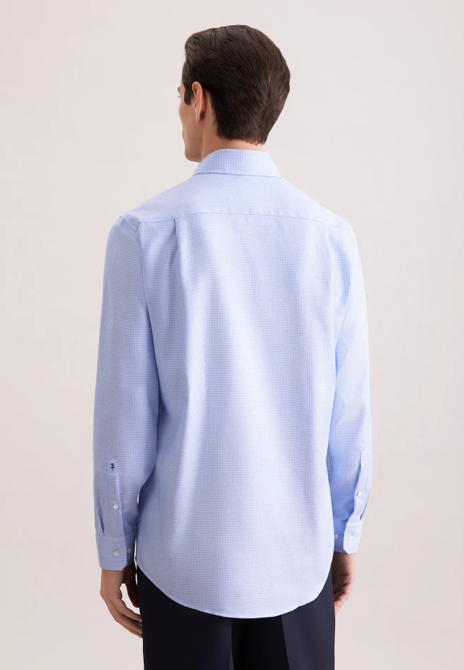 Regular Business shirt Structure in Mittelblau | Seidensticker online shop
