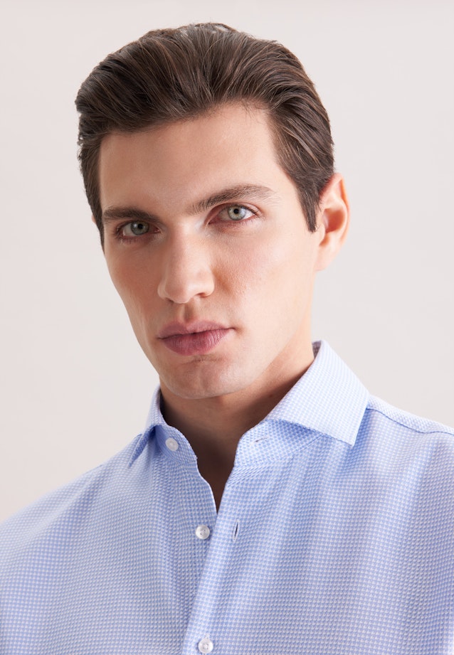 Regular Business Hemd Struktur in Mittelblau |  Seidensticker Onlineshop