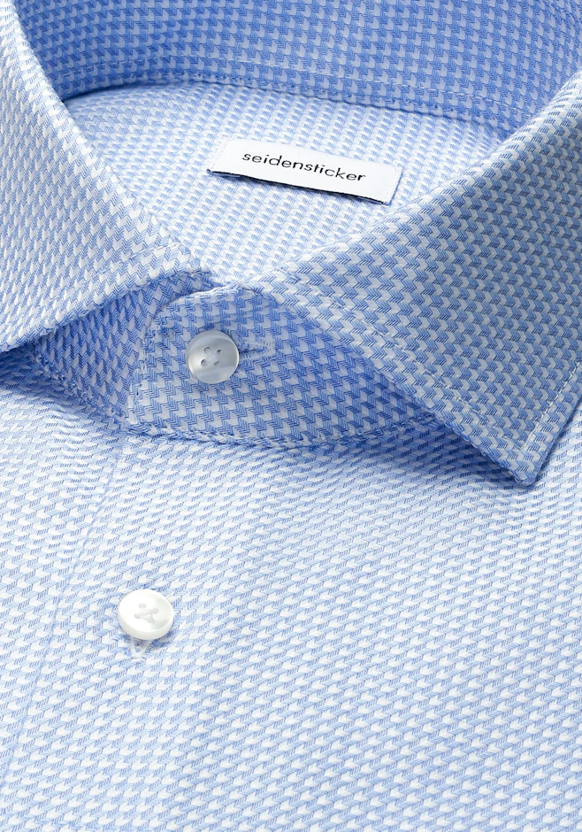 Regular Business Hemd Struktur in Mittelblau | Seidensticker Onlineshop