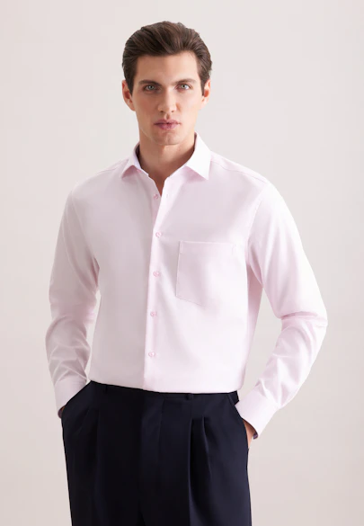 Comfort Business Hemd Struktur in Rosa |  Seidensticker Onlineshop