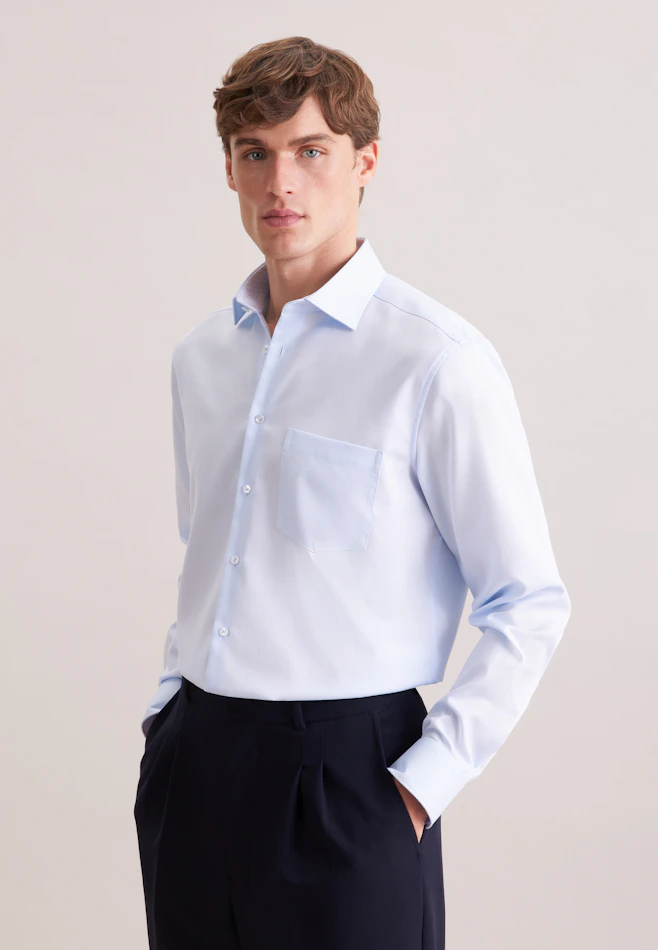 Comfort Chemise d'affaires Structure dans Bleu Clair | Boutique en ligne Seidensticker