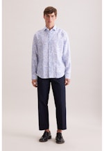 Shaped Leinenhemd Druck in Hellblau |  Seidensticker Onlineshop