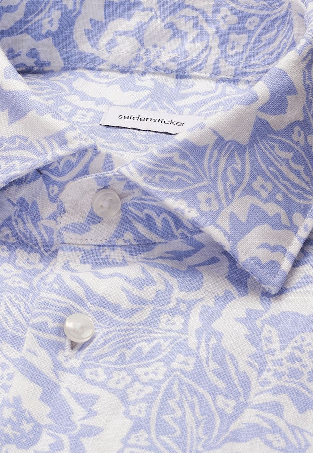 Shaped Leinenhemd Druck in Hellblau |  Seidensticker Onlineshop