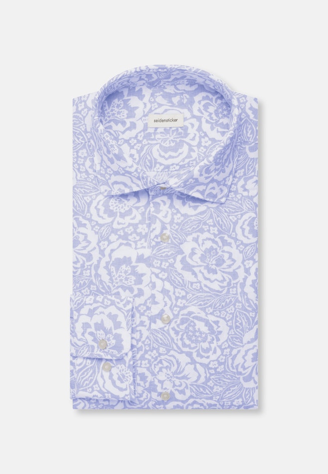 Shaped Leinenhemd Druck in Hellblau | Seidensticker Onlineshop