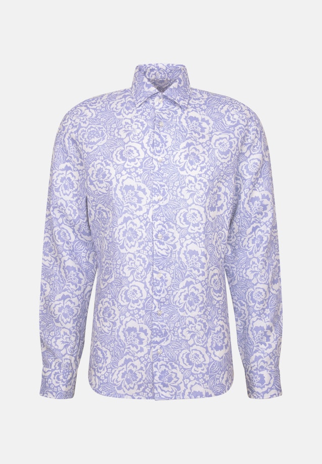 Shaped Linen shirt Print in Hellblau |  Seidensticker Onlineshop