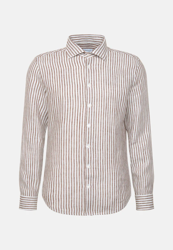 Slim Leinenhemd Gestreift in Grün |  Seidensticker Onlineshop