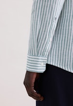 Slim Leinenhemd Gestreift in Türkis |  Seidensticker Onlineshop