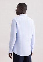 Slim Leinenhemd Gestreift in Mittelblau |  Seidensticker Onlineshop