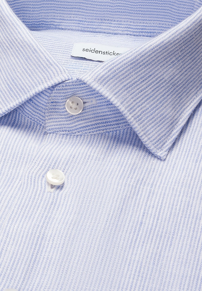 Slim Leinenhemd Gestreift in Mittelblau | Seidensticker Onlineshop