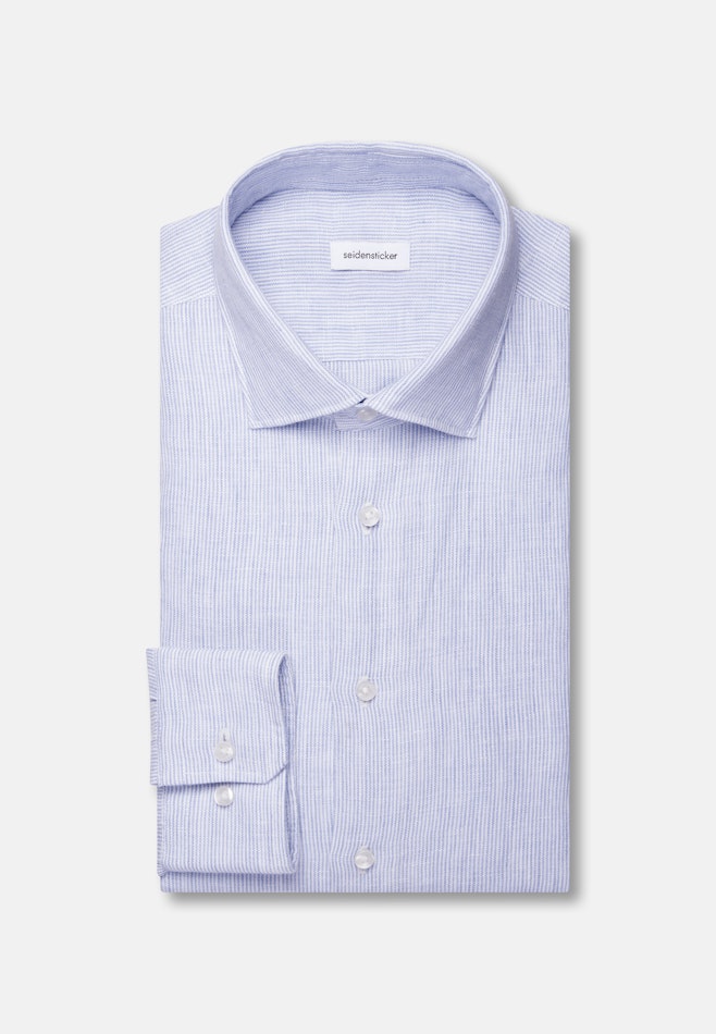 Slim Chemise en lin Rayures dans Bleu Moyen | Boutique en ligne Seidensticker