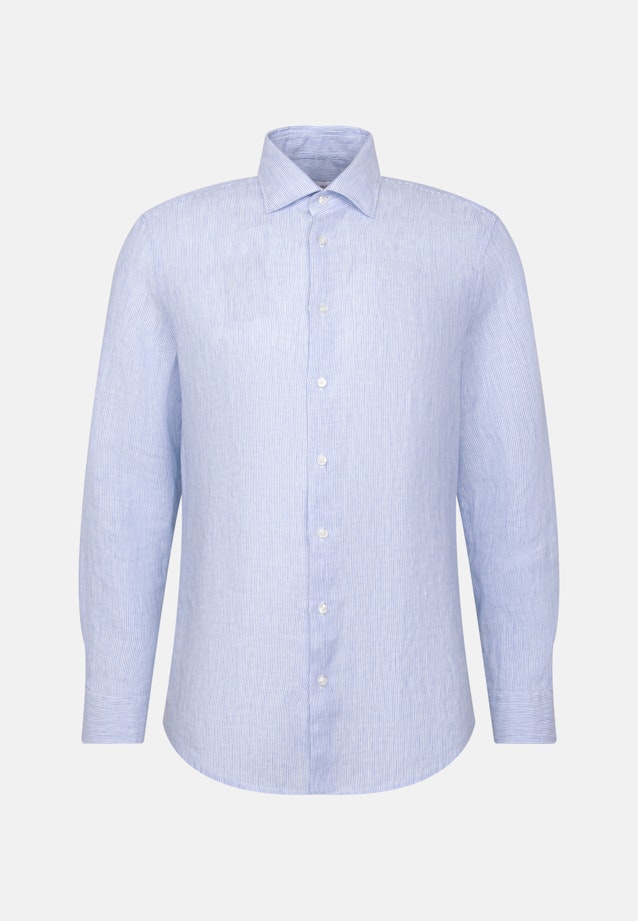 Slim Leinenhemd Gestreift in Mittelblau |  Seidensticker Onlineshop