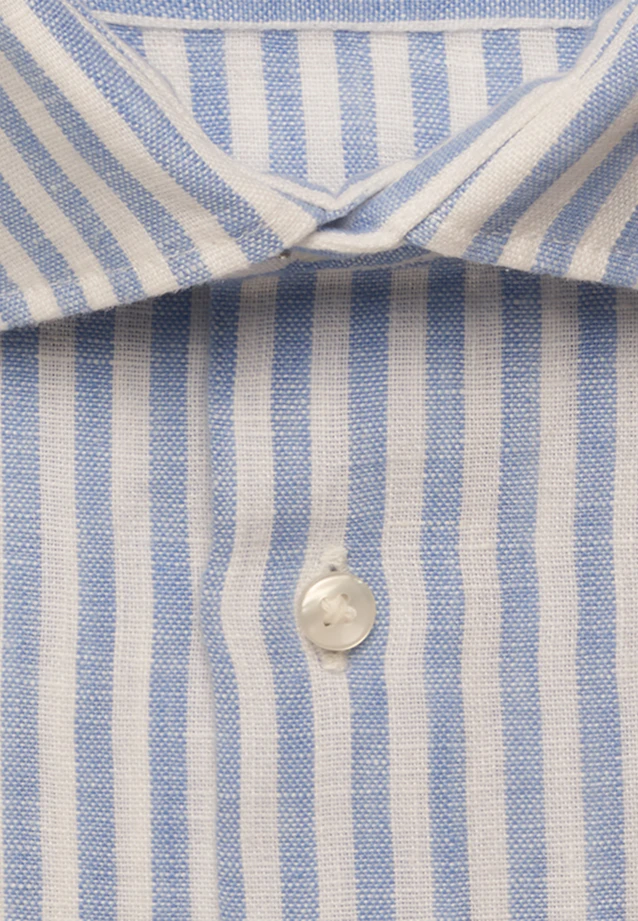 Shaped Chemise en lin Rayures in Bleu Moyen |  Seidensticker Onlineshop