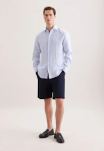 Shaped Chemise en lin Rayures in Bleu Moyen |  Seidensticker Onlineshop