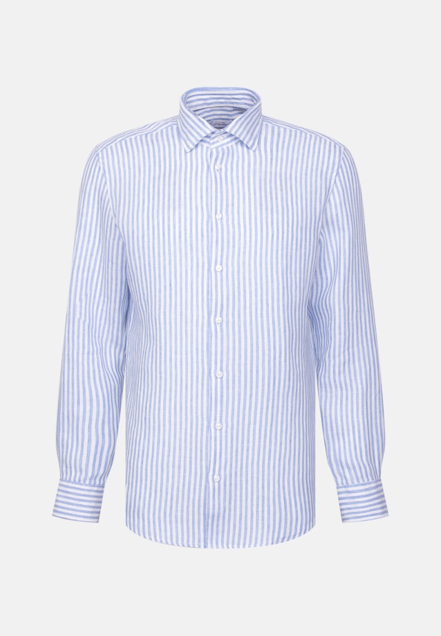 Shaped Chemise en lin Rayures in Bleu Moyen |  Seidensticker Onlineshop