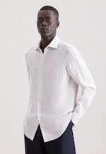 Shaped Chemise en lin Rayures in Beige |  Seidensticker Onlineshop