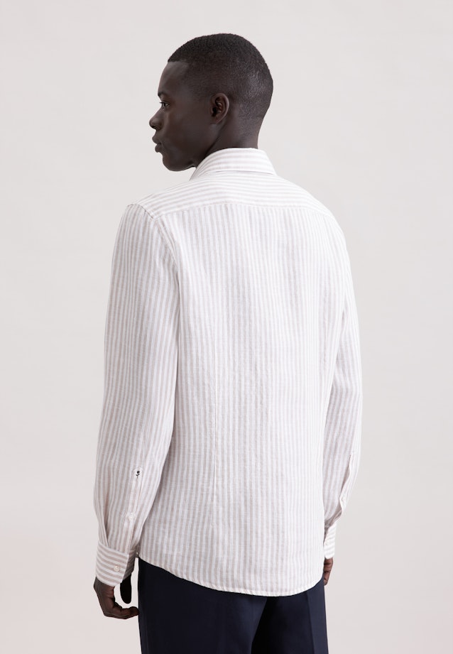 Shaped Chemise en lin Rayures in Beige |  Seidensticker Onlineshop