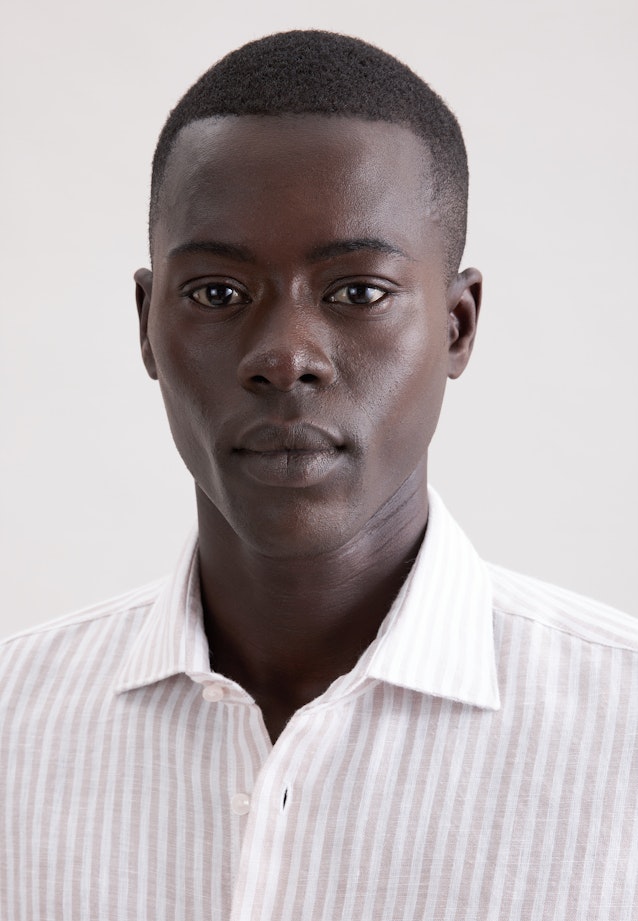 Shaped Chemise en lin Rayures in Beige |  Seidensticker Onlineshop