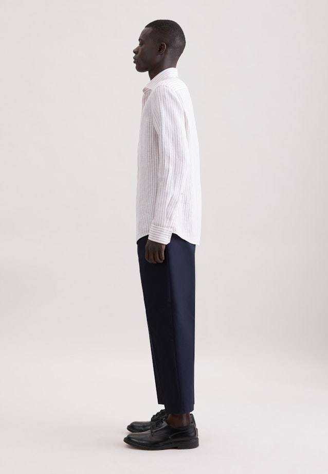 Shaped Chemise en lin Rayures in Beige |  Seidensticker Onlineshop