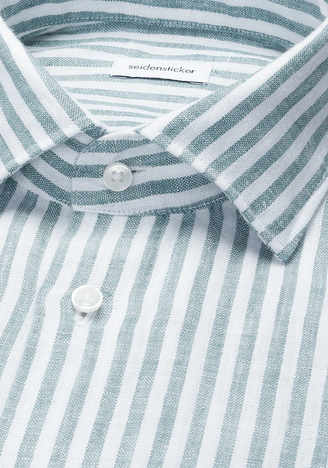 Shaped Chemise en lin Rayures dans Turquoise | Boutique en ligne Seidensticker