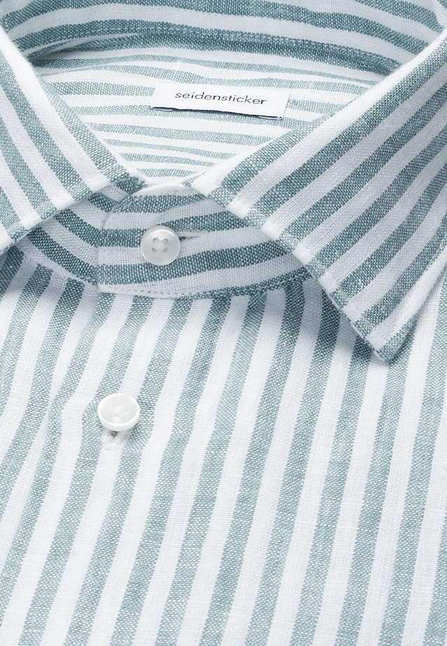 Shaped Leinenhemd Gestreift in Türkis |  Seidensticker Onlineshop