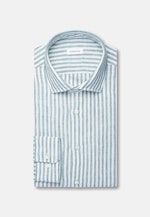 Shaped Leinenhemd Gestreift in Türkis |  Seidensticker Onlineshop