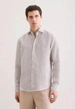 Regular Linen shirt Stripes in Grün |  Seidensticker Onlineshop