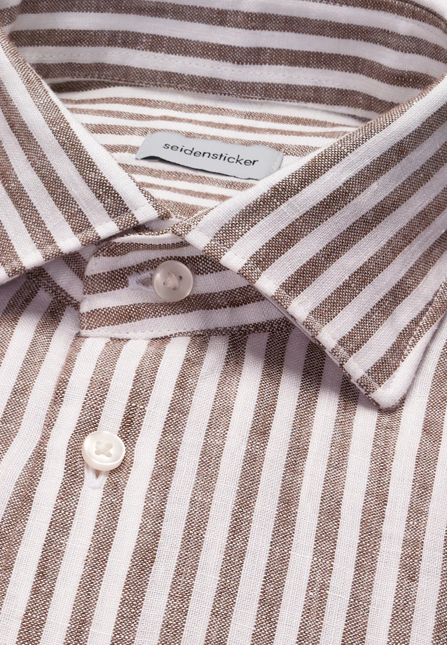 Regular Linen shirt Stripes in Grün |  Seidensticker Onlineshop