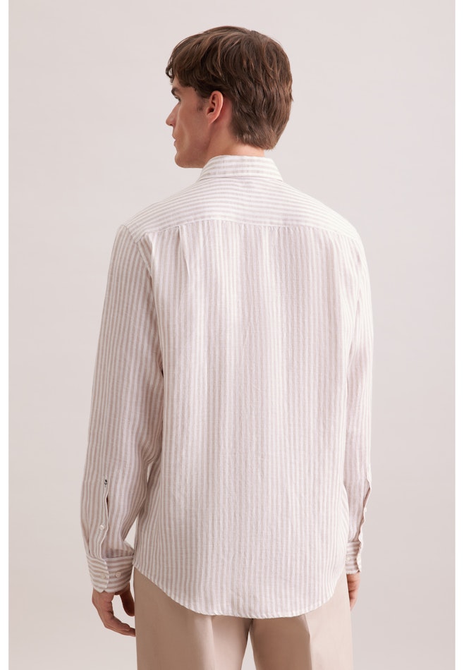 Regular Linen shirt Stripes in Beige | Seidensticker online shop
