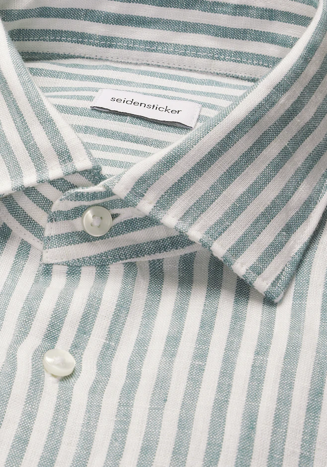 Regular Chemise en lin Rayures dans Turquoise | Boutique en ligne Seidensticker