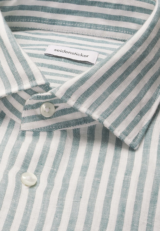Regular Linen shirt Stripes in Türkis | Seidensticker online shop