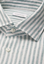 Regular Chemise en lin Rayures in Turquoise |  Seidensticker Onlineshop