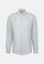 Regular Leinenhemd Gestreift in Türkis |  Seidensticker Onlineshop