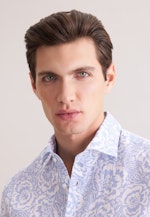 Regular Leinenhemd Druck in Hellblau |  Seidensticker Onlineshop