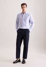 Regular Leinenhemd Druck in Hellblau |  Seidensticker Onlineshop