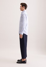 Regular Leinenhemd Druck in Hellblau |  Seidensticker Onlineshop