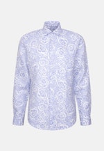 Regular Leinenhemd Druck in Hellblau |  Seidensticker Onlineshop