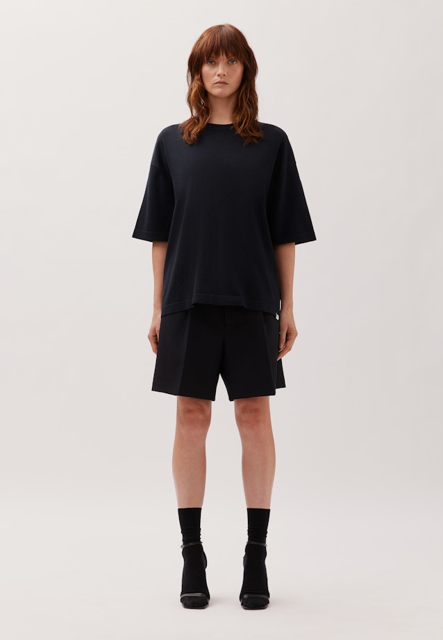 Regular T-Shirt en maille Uni in Noir |  Seidensticker Onlineshop