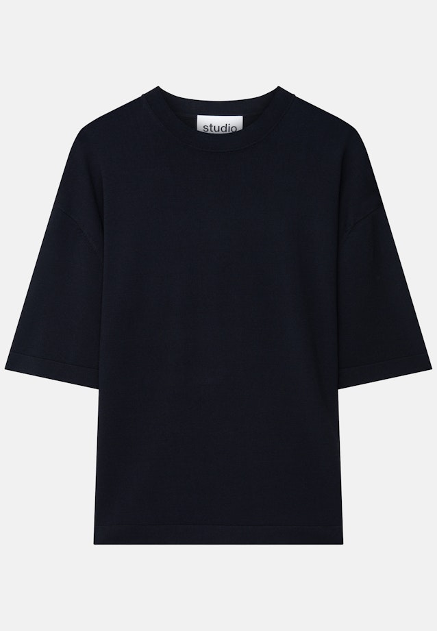 Regular T-Shirt en maille Uni in Noir |  Seidensticker Onlineshop