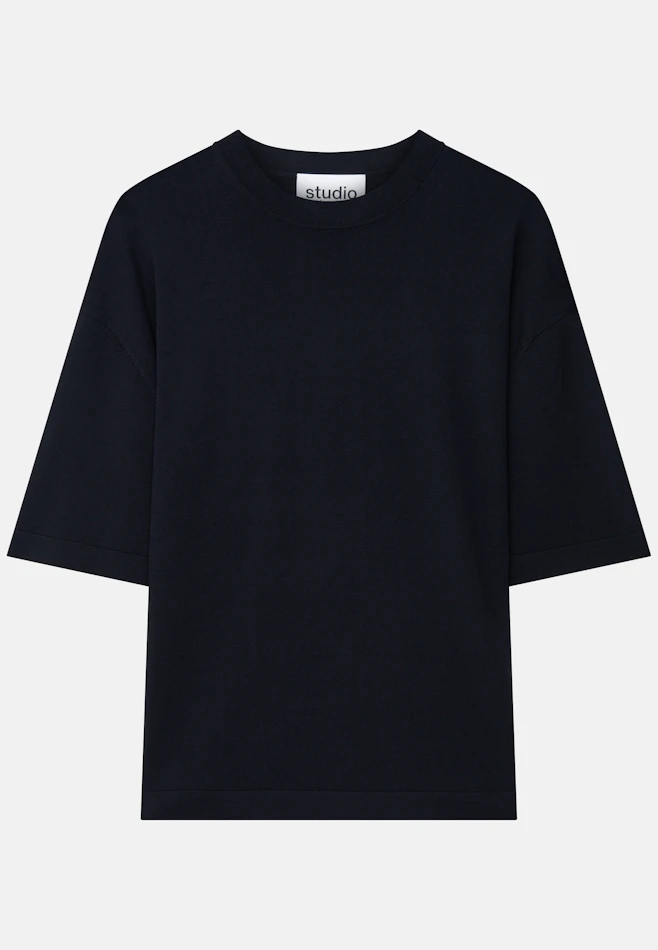Rundhals T-Shirt aus Viskose/Nylon in Schwarz | Seidensticker Onlineshop