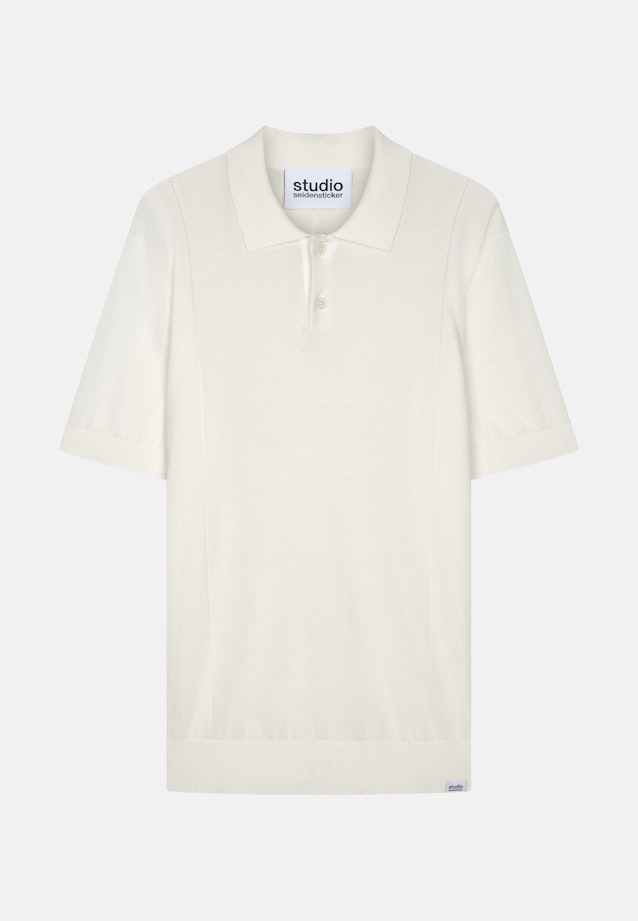 Regular Polo en maille Uni in Ecru |  Seidensticker Onlineshop